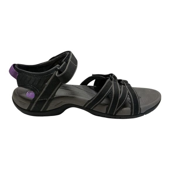 Teva Sport Sandals Women 9 40 Black Purple Tirra Strappy Hiking Outdoors Vegan - Picture 5 of 8